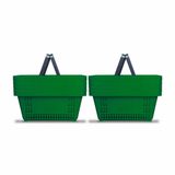 10 Cestos Compras Plástica D100 Cód. 3000 Verde Supermercado