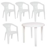 Conjunto De Mesa E Cadeiras Plásticas Tramontina, Branco