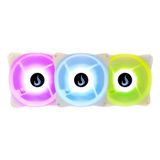 Kit 3 Cooler Fan Rgb Branco 120mm 12v Com Controle