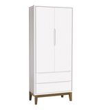 Guarda-Roupa Retro Square 2 portas com Pés em Madeira ¿ Branco