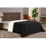 Coberdrom Cama Casal Queen Manta Grossa E Sherpa Preto