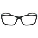 Óculos de Grau HB Polytech 93136/55 Preto Fosco Detalhe Azul