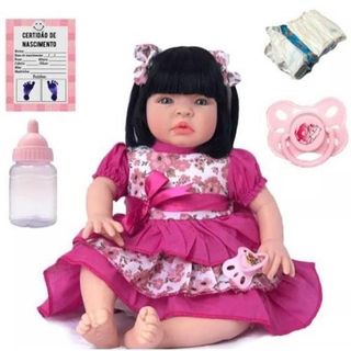 Boneca Tipo Bebê Reborn Membro Silicone Grande Baby Kiss - Carrefour