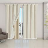 Cortina Blackout Pvc Com Tecido Voil 2,80 M X 2,30 M - Bege