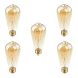 Kit 5 Lampada Led Filamento Industrial Ambar 4w Vintage