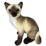 Gato De Pelúcia Siamês Realista Sentado 35cm