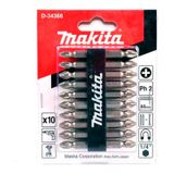 Kit 10 Bits Phillips 65mm Ph2 Duplo Makita D-34366