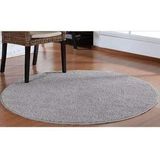 Tapete Para Sala Redondo 100 Cm Classic Cinza Antiderrapante