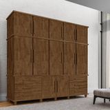 Guarda Roupa Casal Triplex 12 Portas 6 gavetas 100% MDF Londres Malbec