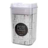 Kit: 3 Potes Hermético Trava Fácil Acrílico Quadrado 470 Ml