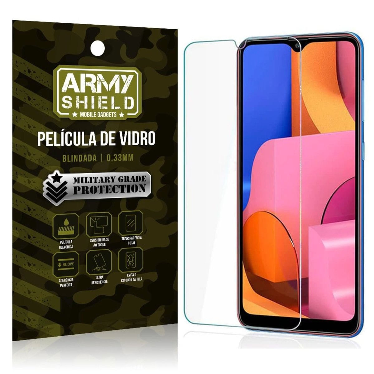 MP23654210_Kit-Suporte-Veicular-Magnetico-Galaxy-A20S-Suporte--Capinha-Anti-Impact--Pelicula-Vidro---Armyshield_2_Zoom