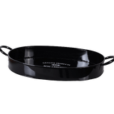 Kit Coqueteleira E Bandeja Oval Classic Black 39x25x5,5 Aço Galvanizado Bene Casa
