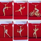 Corrente Pingentes Fitness Variados Banhada A Ouro 18k