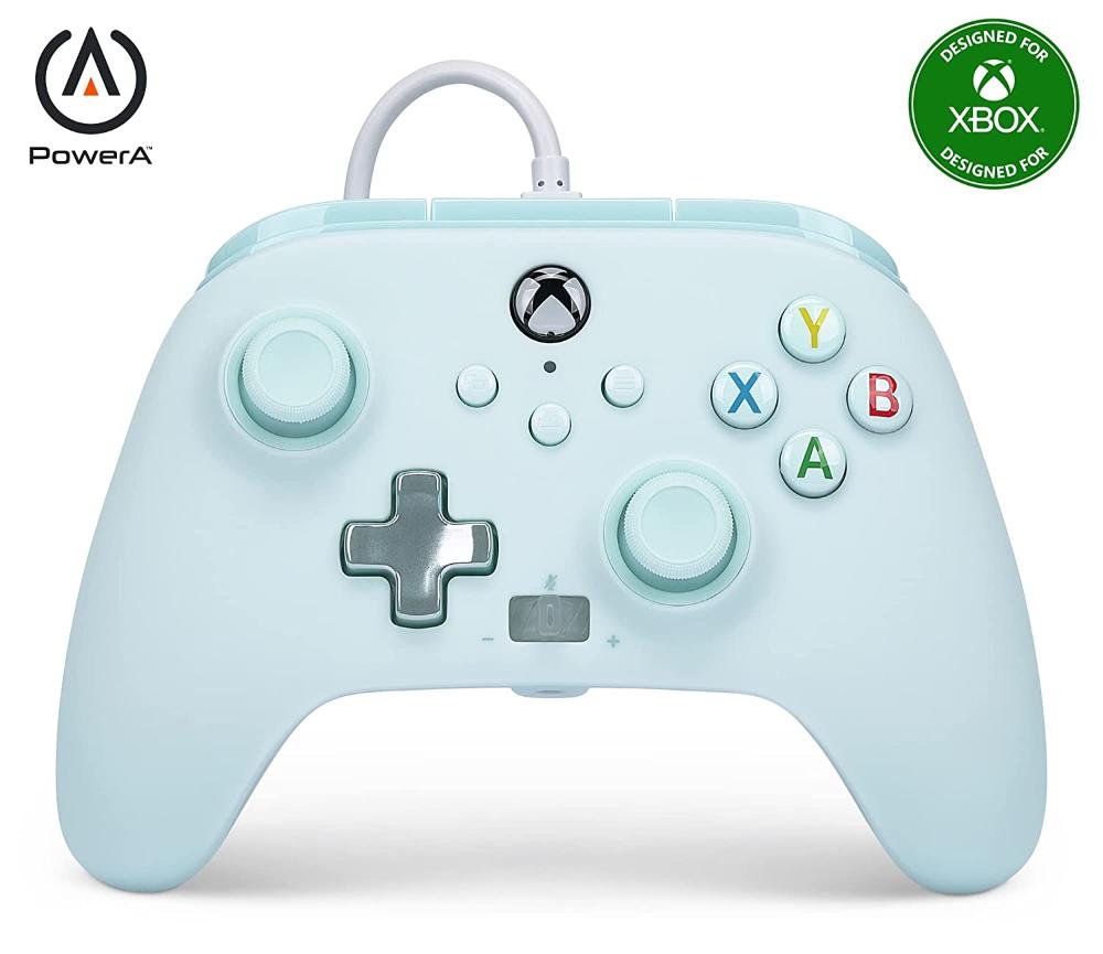 Controle Powera Wired Cotton Candy Blue (algodão Doce Azul Com Fio) - Xbox-one, Xbox-series X/s E Pc