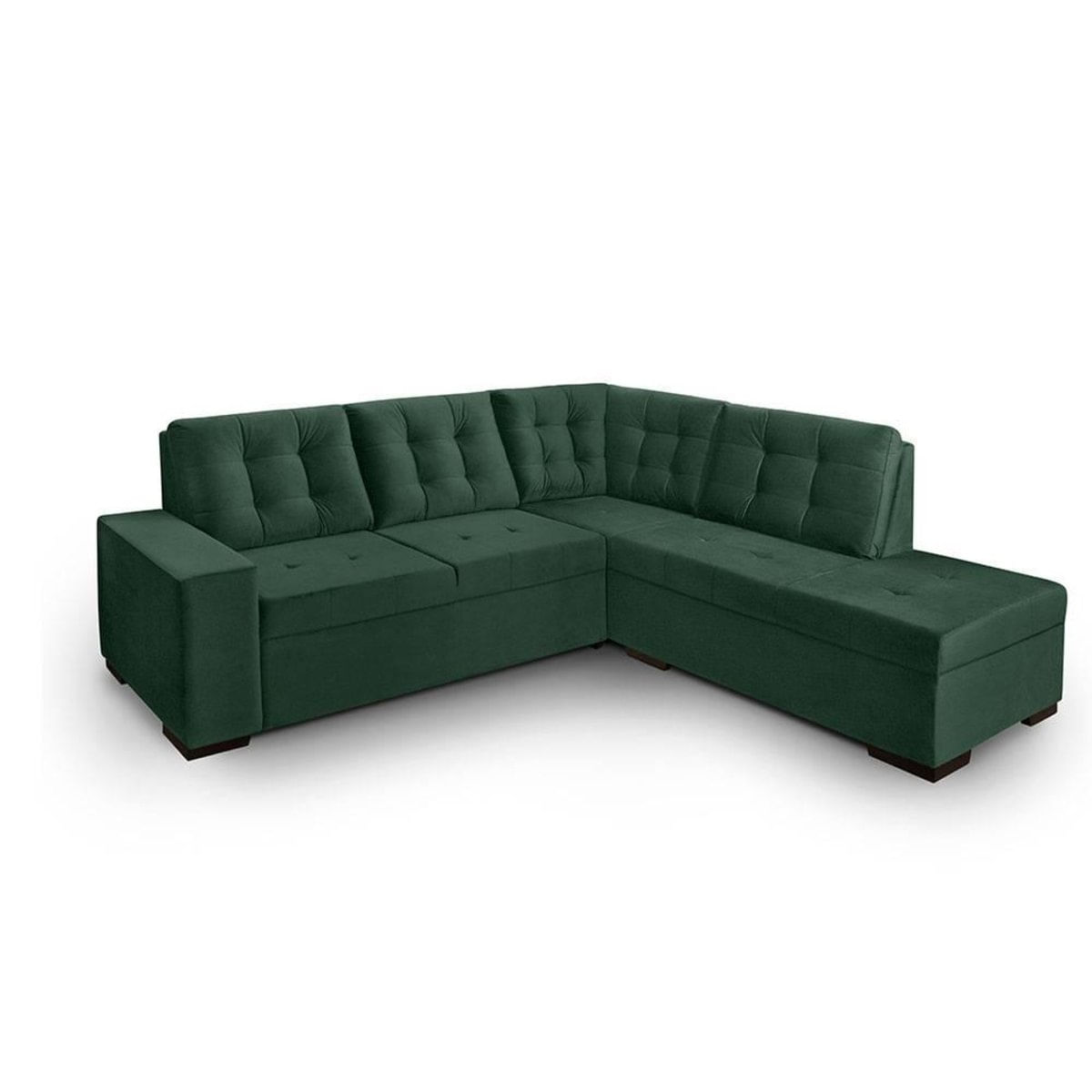 Sofa de canto com chaise Roma Verde A90 - Carrefour - Carrefour