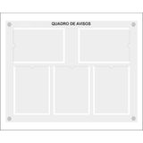 Quadro De Aviso E Gestão Com 5 Displays A4 Acrílico 1 Branco