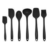 Utensílios Em Silicone Preto 6 Peças - Casambiente