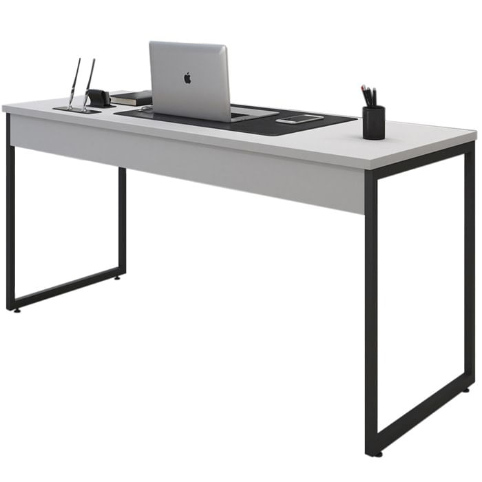 Mesa Para Escritorio Estilo Industrial 150x75 Cm 133160 Branco Mobel