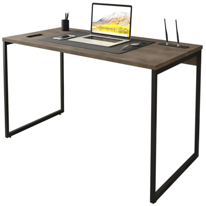 Mesa Para Escritorio Estilo Industrial 120x75 Cm 133160 Castanho Mobel