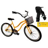 Bicicleta Aro 26 Com Cadeirinha Frontal Cesta S/marcha Amrlo