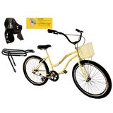 Bicicleta Aro 26 Passeio Com Cestinha Cadeirinha S/marcha Bg