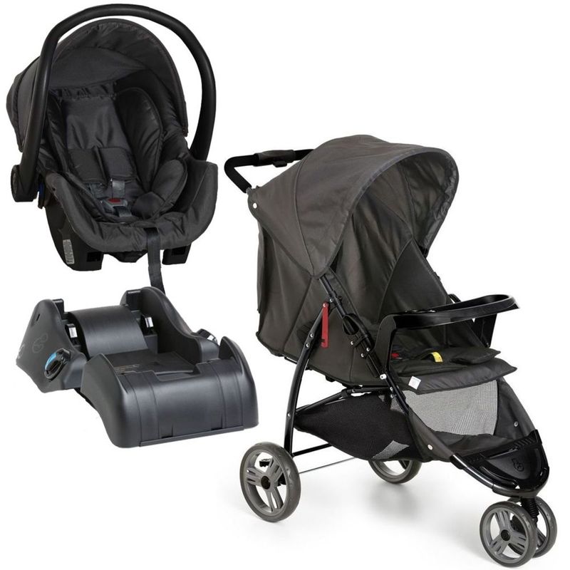 Kit Carrinho Cross 3 Rodas Trail Preto Bebe Conforto Cocoon Base Carrefour