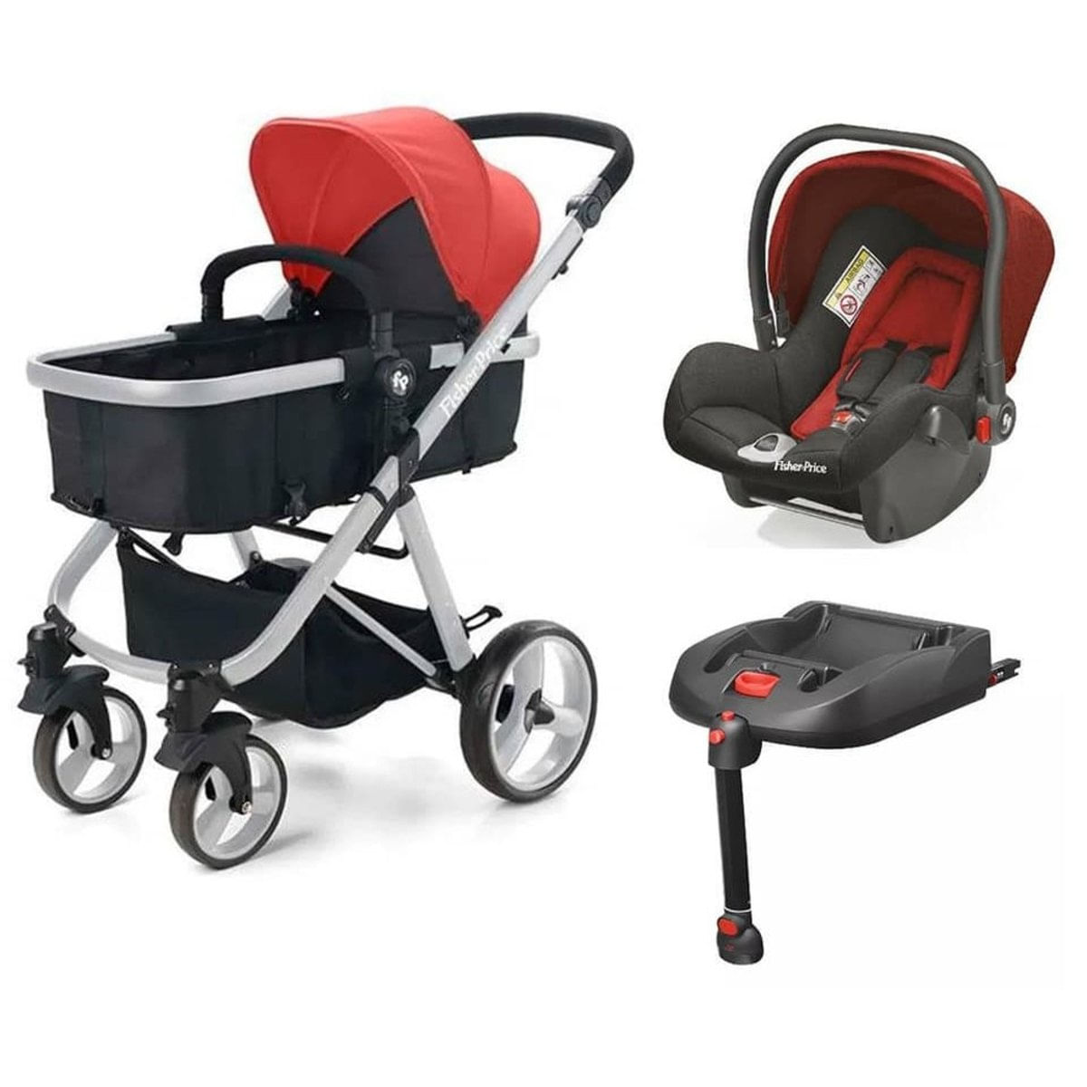 Carrinho Moises Hero Vermelho Com Bebe Conforto E Base Isofix Fisher Price Carrefour