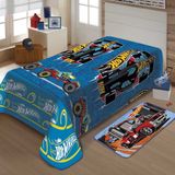 Manta Jolitex Solteiro Soft Microfibra Hot Wheels Corrida