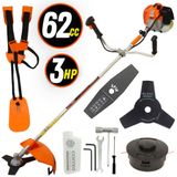 Roçadeira Profissional Lateral Vulcan Vr620h 2t 62cc 3hp 10500rpm À Gasolina Com Cinto Duplo, Kit De Ferramentas E Carretel De Nylon + Faca 2 Pontas