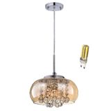 Lustre Pendente Soho Cristal K9 Vidro Ambar 22cm Com Lampada