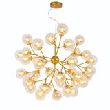 Lustre Luminaria Pendente Dourado 70cm 36 Lampadas G9