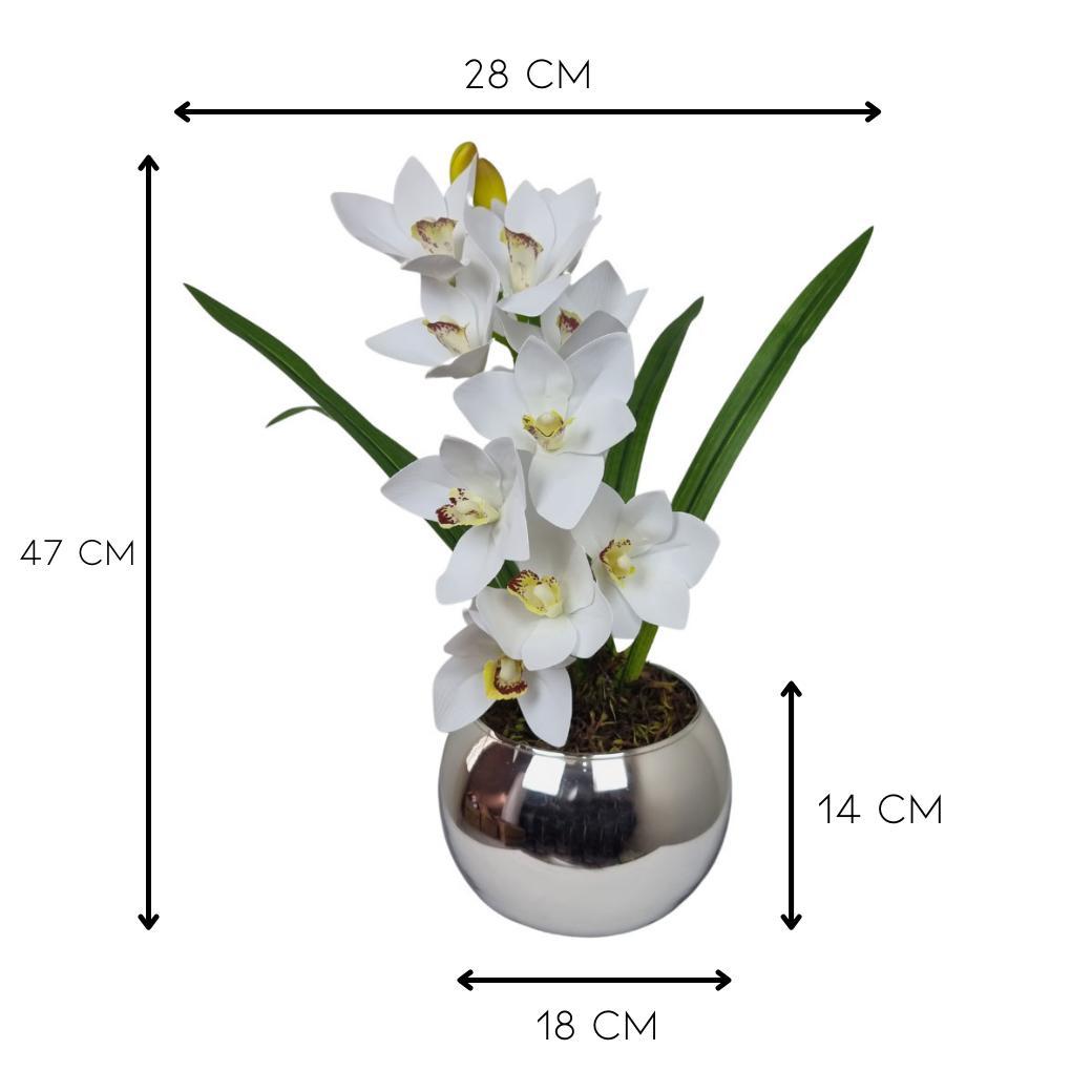 Arranjo Orquídea Artificial Silicone 3d No Vaso De Vidro Esp - Carrefour