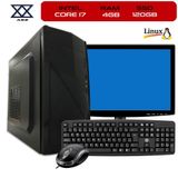 Computador Pc Completo + Monitor 19&quot; Intel Core I7 4gb Ssd 240gb Linux + Teclado E Mouse - Aez