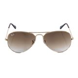 Óculos de Sol Ray Ban Aviador Clássico RB3025 Ouro Lente Marrom Tam 58