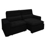 Sofa 2 Lugares Retratil Reclinavel Atenas 1,60 M Suede Preto