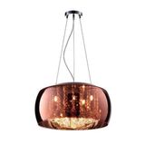 Luminaria Pendente Soho Cristal E Vidro Cobre Rose 40cm