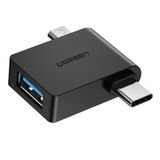 Adaptador Ugreen Micro Usb E Usb-c Macho Para Usb 3.0 Fêmea