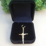 Cruz Masculina Cristo Banhada A Ouro