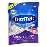 Palhetas De Fio Dental Cross Flosser 75 Unidades Da Med Tech Products (pacote Com 4)