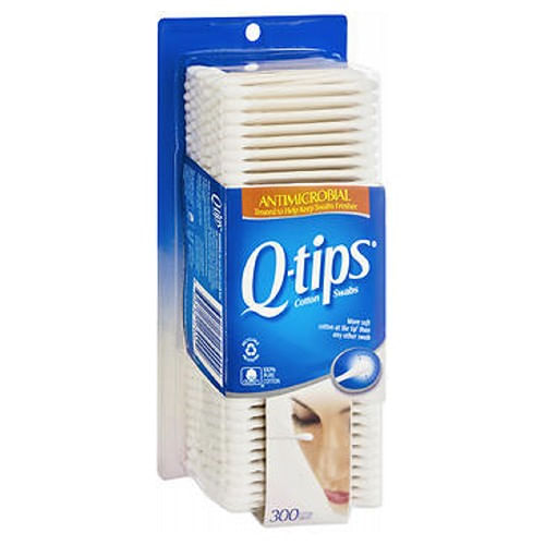 Q-tips Cotonetes De Algodão Antimicrobiano 300 Cada Por Q-tips