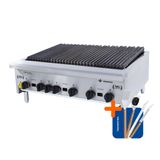 Chapa Charbroiler Americana Profissional Grill 90cm Gas Inox Cgg90 E Utensílios - Venancio