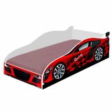 Cama Infantil / Mini Cama Carro Speedy Racing New - Vermelha/Branco - Rpm Móveis - Branco,Mel