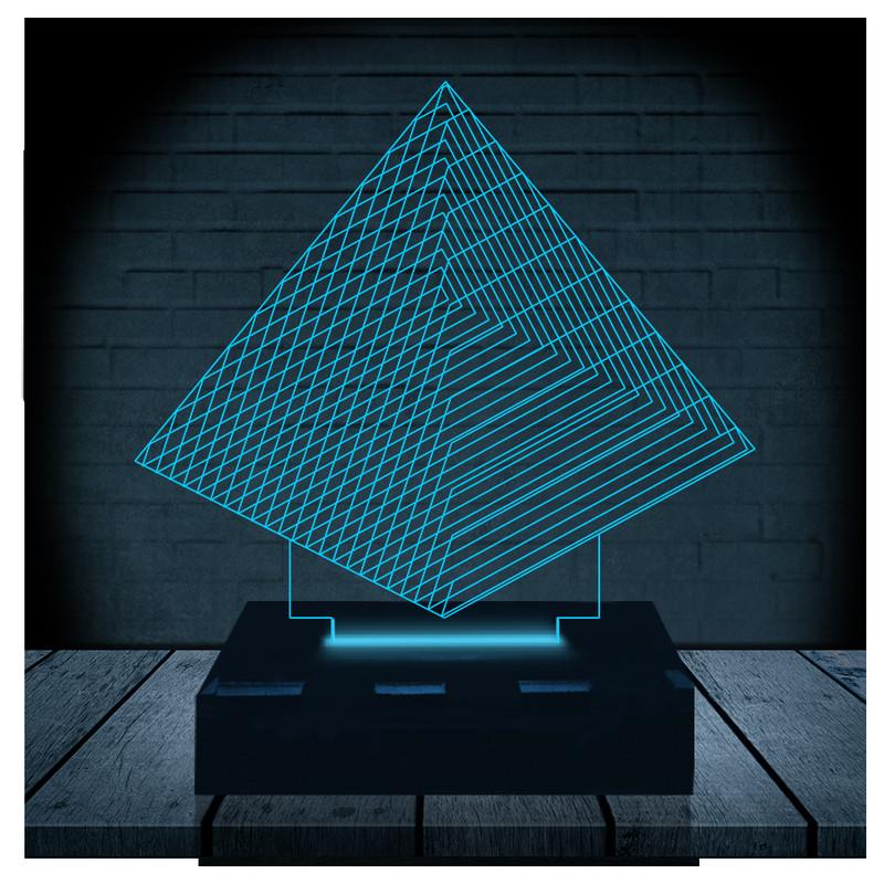 Luminária Led 3d | Piramide | Abajur