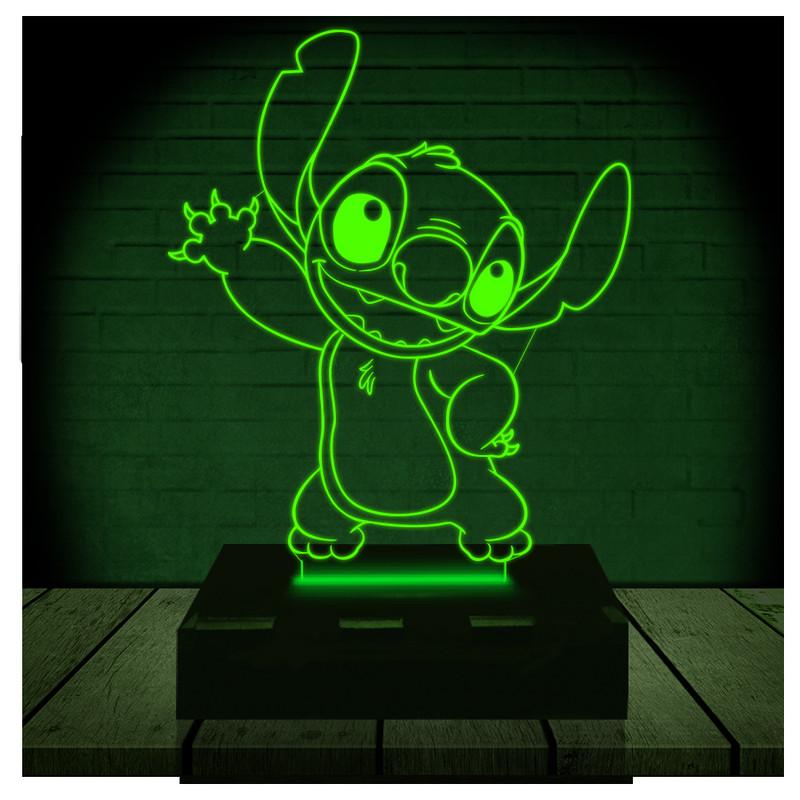 Luminária Led 3d |  Lilo Stitch | Abajur