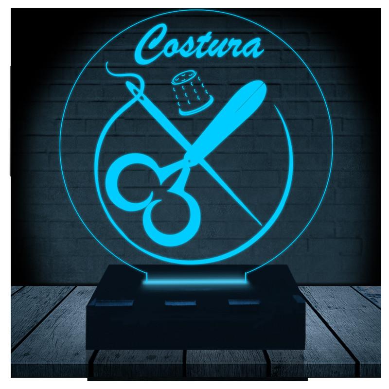 Luminária Led 3d | Costura Costureira | Abajur