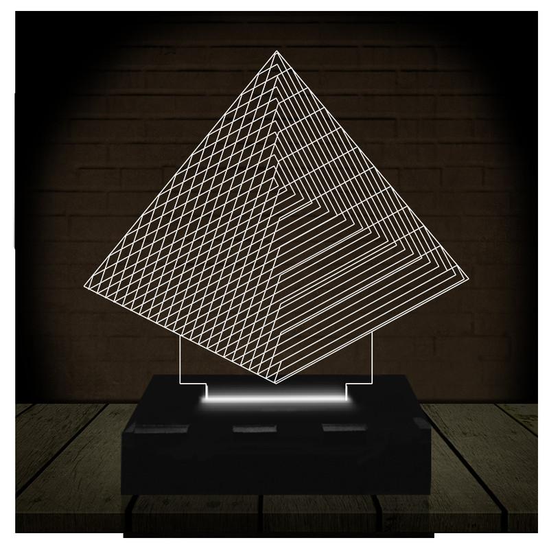 Luminária Led 3d | Piramide | Abajur