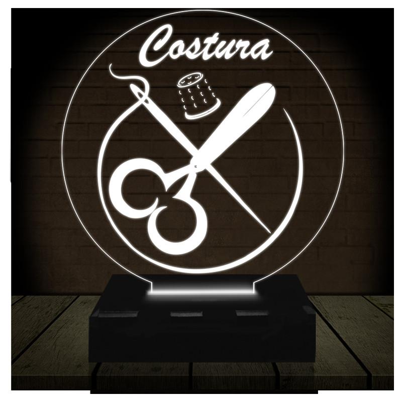 Luminária Led 3d | Costura Costureira | Abajur