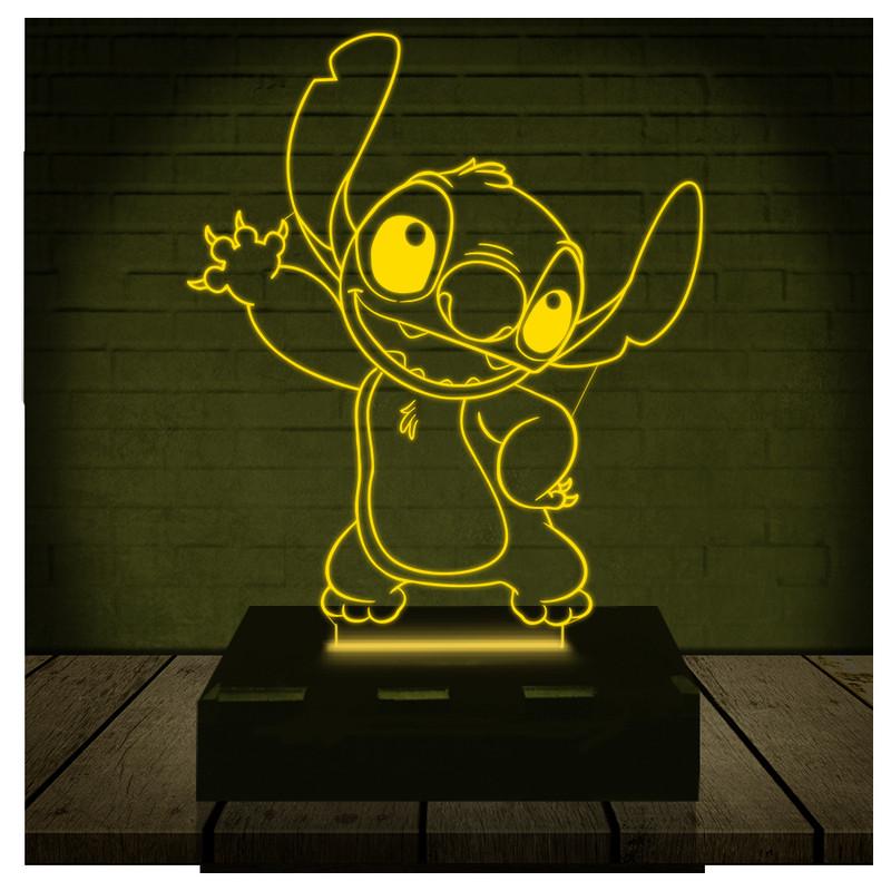 Luminária Led 3d |  Lilo Stitch | Abajur