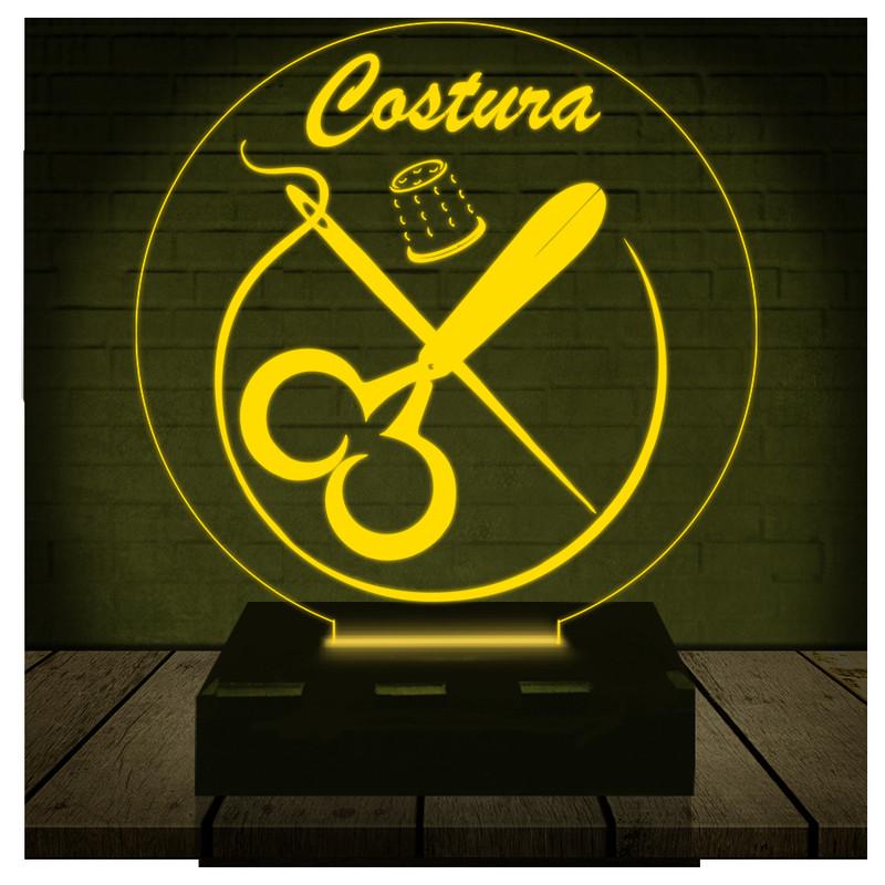 Luminária Led 3d | Costura Costureira | Abajur