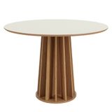 Mesa De Jantar Redonda 4 Lugares Thalia D01 Off White/freijó - Mpozenato